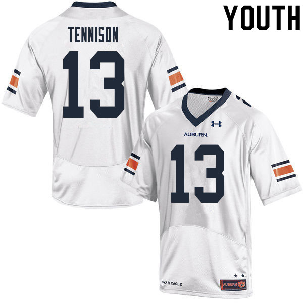 Youth Auburn Tigers #13 Ladarius Tennison White 2020 College Stitched Football Jersey